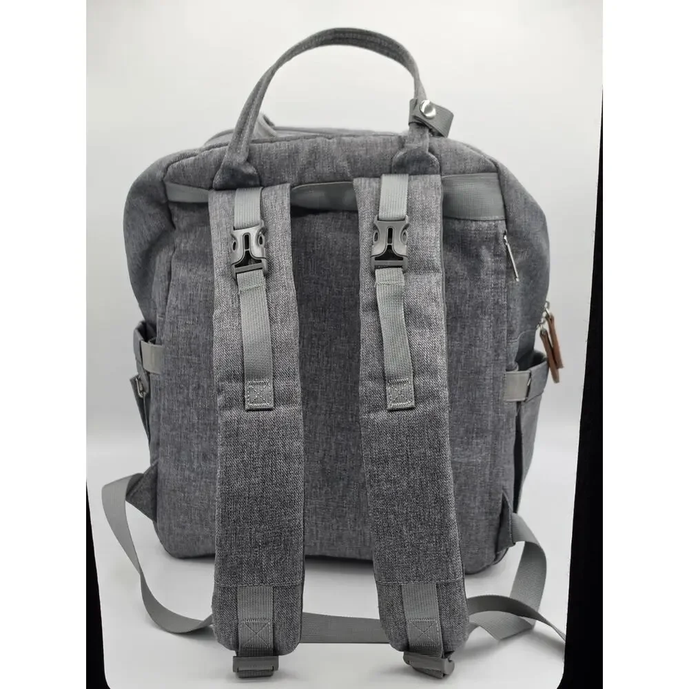 Dikaslon Diaper Bag Backpack Gray Large Baby Travel Bag Stroller Straps
